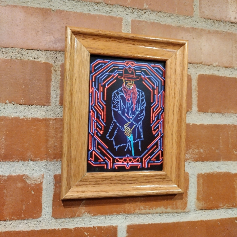 Neon Cowboy Wyatt Earp Art Print Neon Nicho